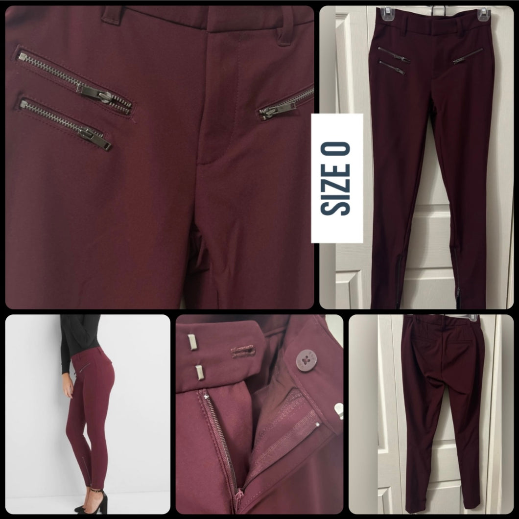 GAP sculpt moto leggings Mid rise burgundy - size Women XS (0-2)