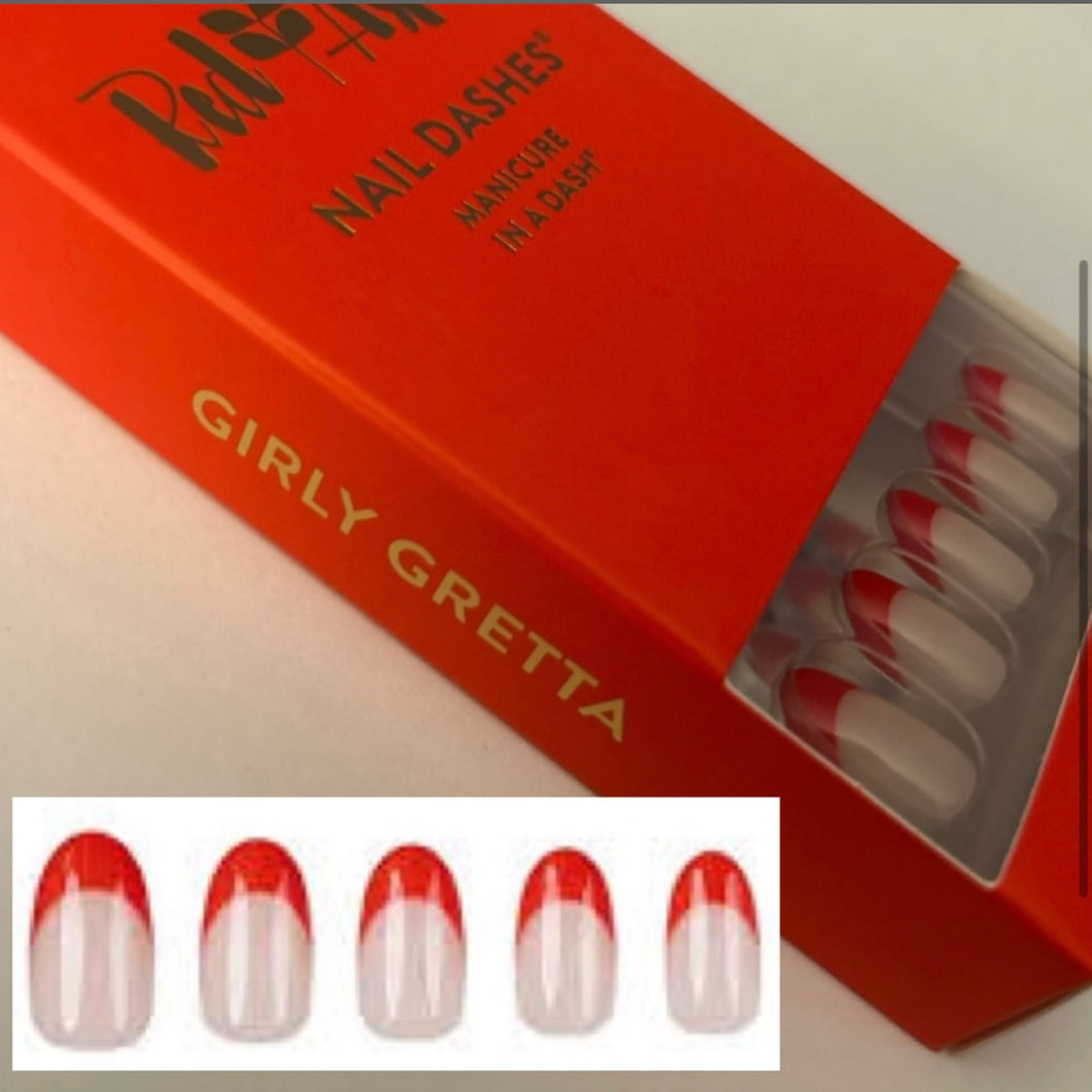 NEW Red Aspen nails Girly Greta