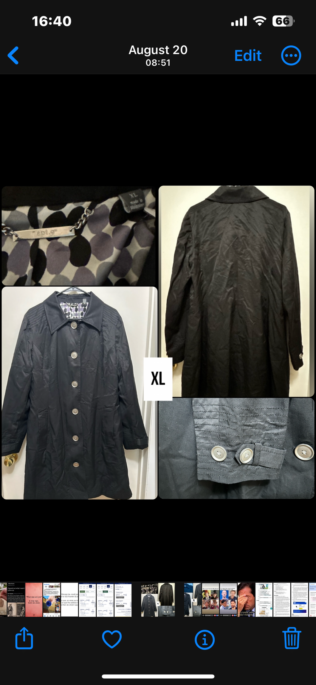 APT 9 Black Trench Coat - size Women XL (14)