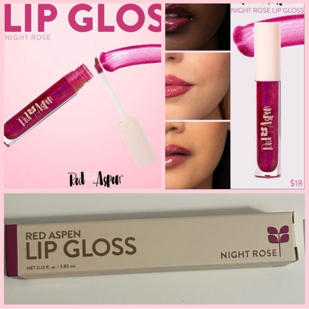 NEW Red Aspen Lip Gloss In Night Rose