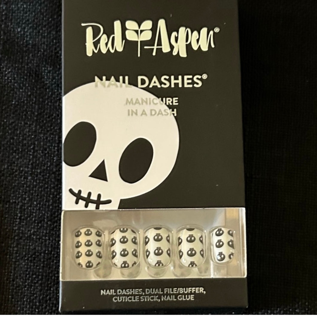 New Red Aspen nails I Spy Spry Skeleton