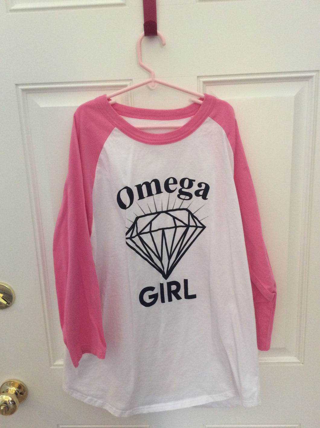 Pink Omega Girl shirt BRAND NEW - size Kids 14