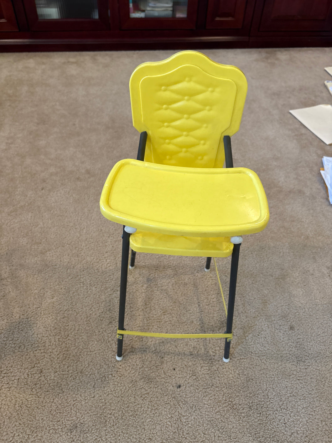 Yellow doll high chair