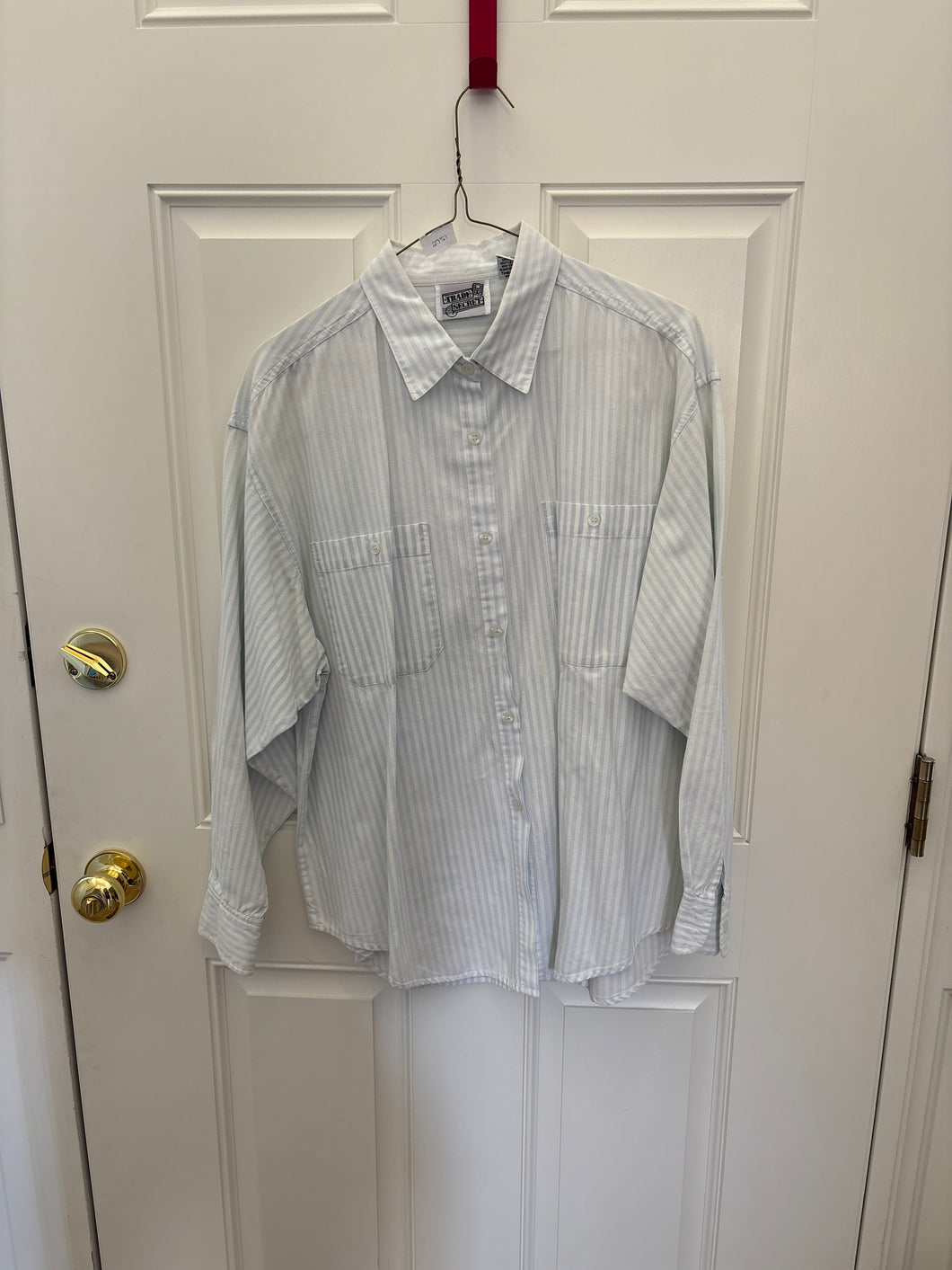 Blue and white striped Shirt - size Women M (8-10)