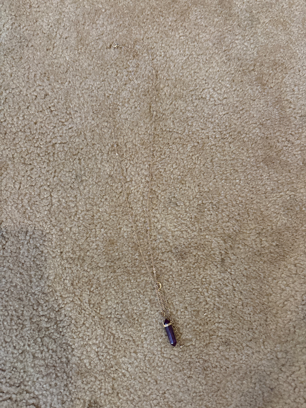 Purple amythyst Gem stone necklace