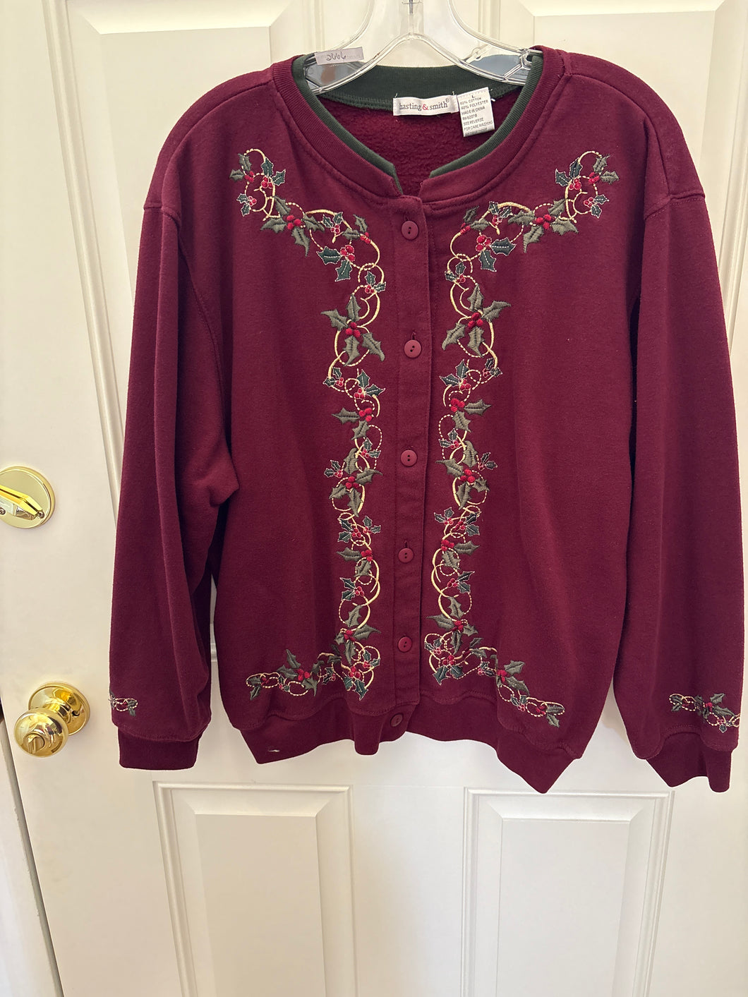 Hastings & Smith burgund Holiday sweatshirt - size Women L (12)