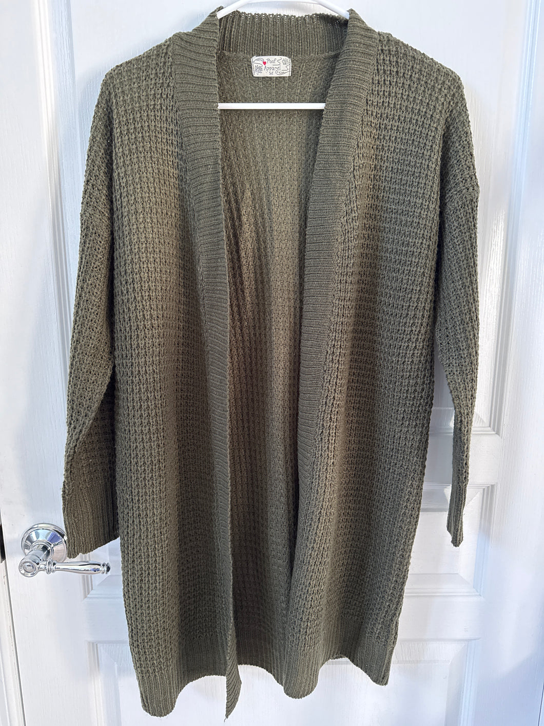 Poof Apparel Forest green cardigan - size Women M (8-10)