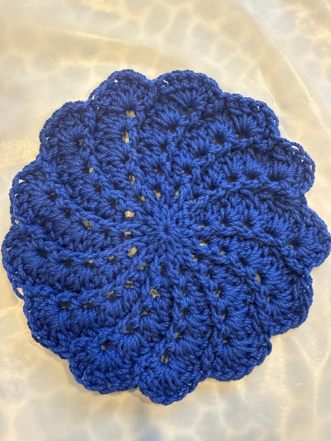 Blue Hot Pad Crochet 7 inch