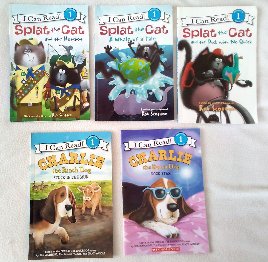 5 level 1 readers Splat the Cat &
