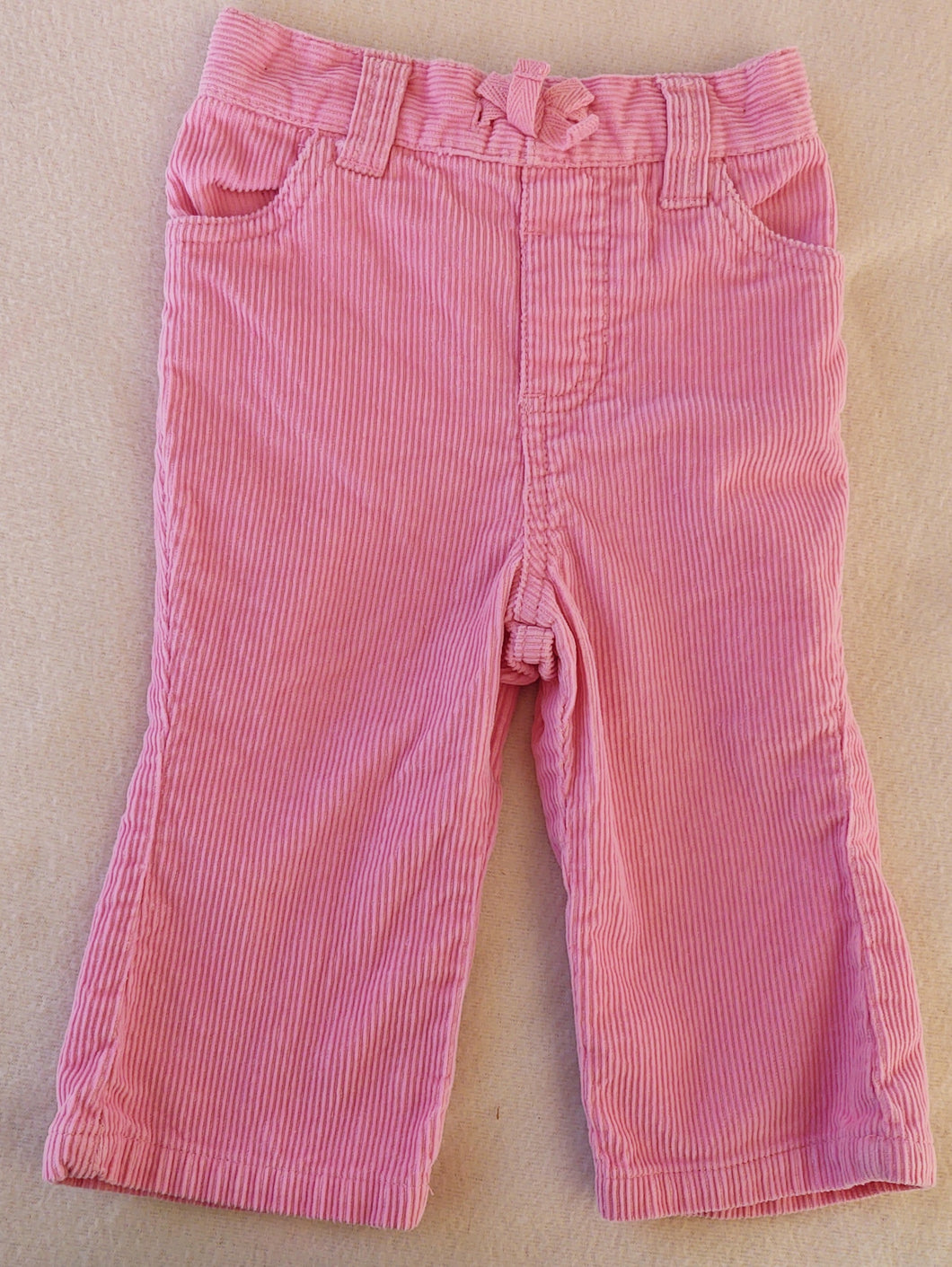 WonderKids pink cords w/elastic waist - size 12 Months