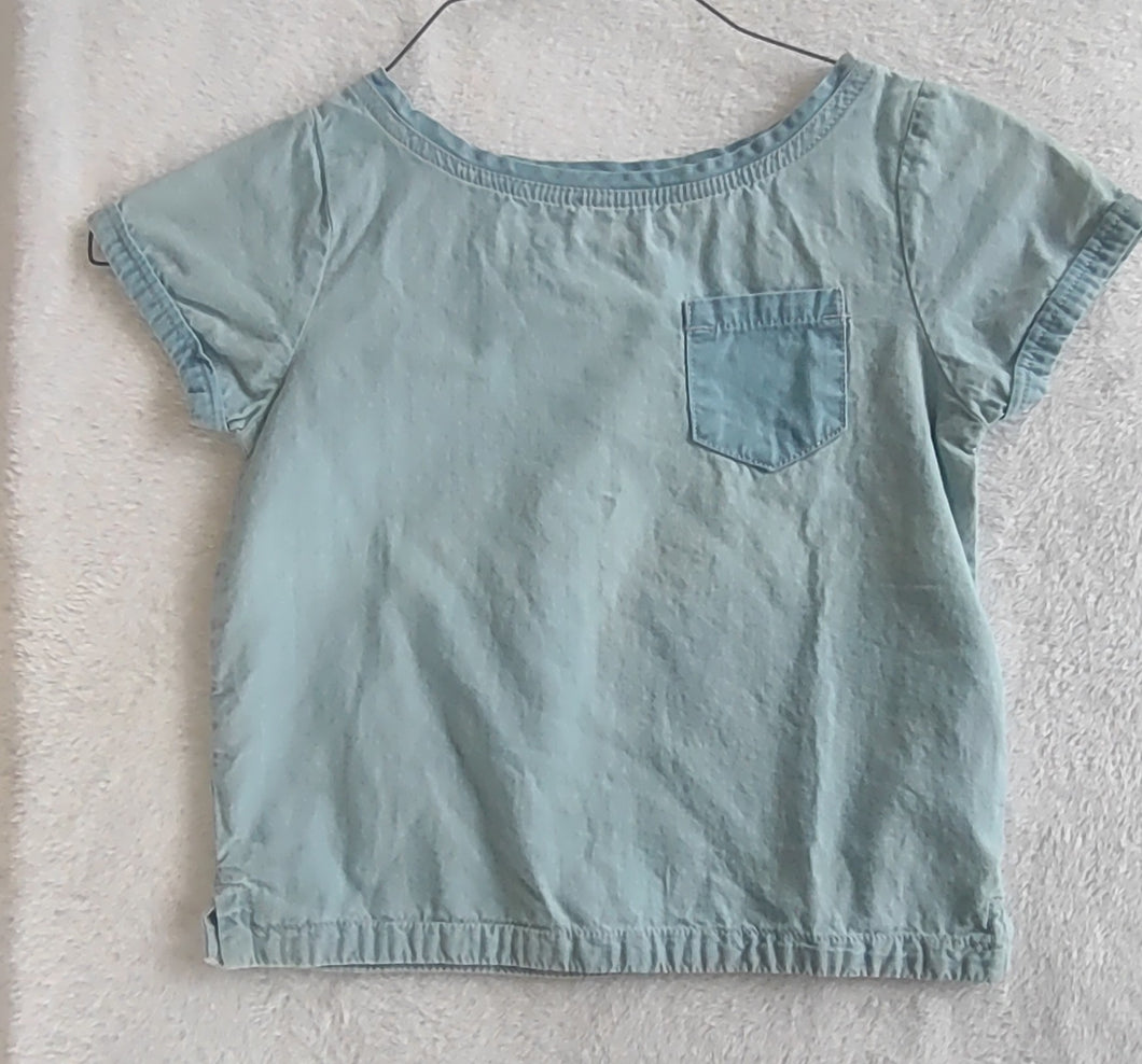 Carter's light denim SS top - size 4T/4