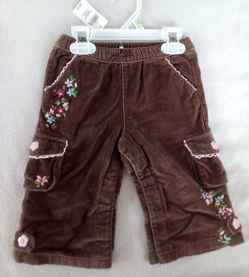 Baby Gap NWT brown velour pants snap - size 6-9 Months