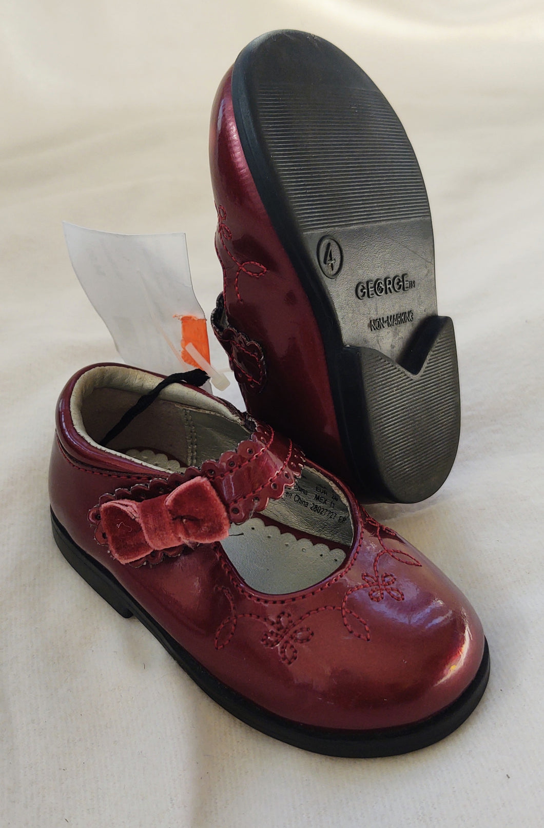George wine patent 1 velcro strap - size Shoes-Toddler 4
