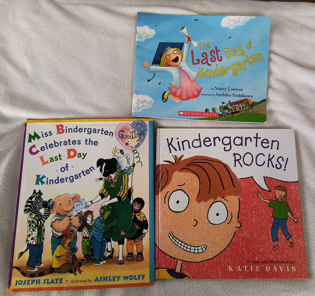 3 kindergarten books 2 hardcover, 1 paperback
