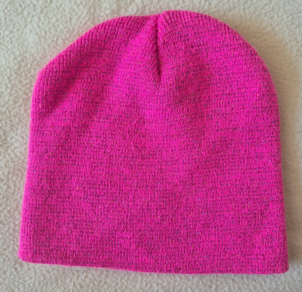 Knit beanie hat Pink w sparkles