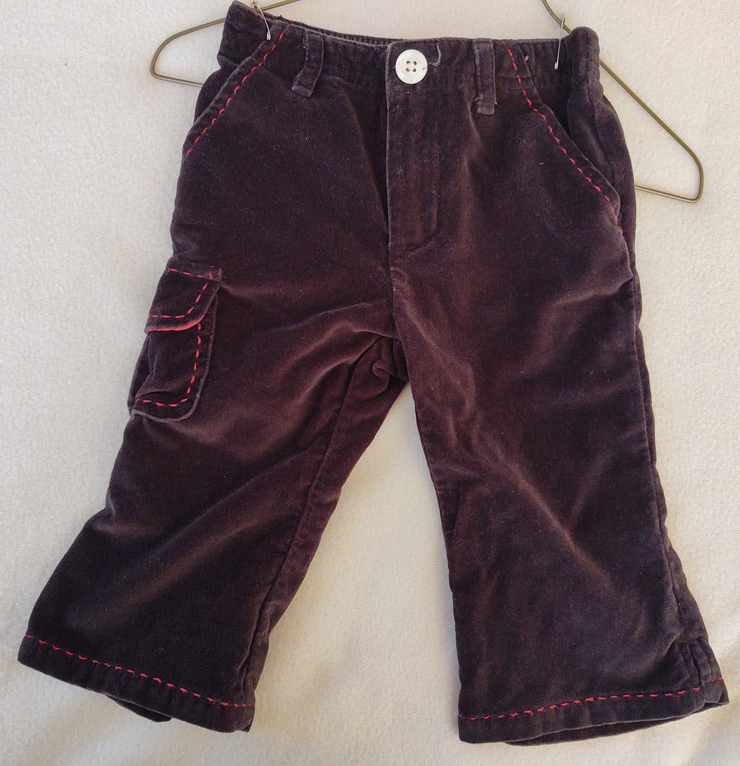 OldNavy BLACK velour pant w/red thread - size 12-18 Months