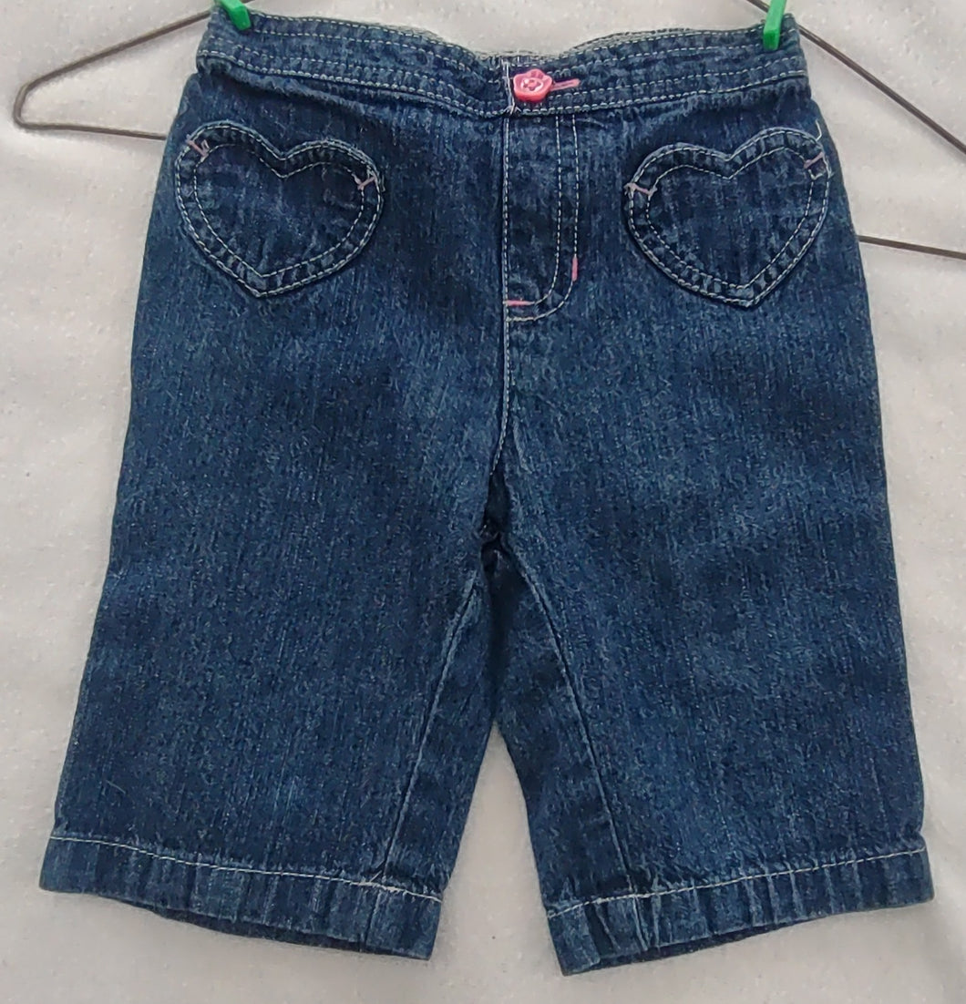 Jumping Beans capris denim w/heart pockets - size 24 Months