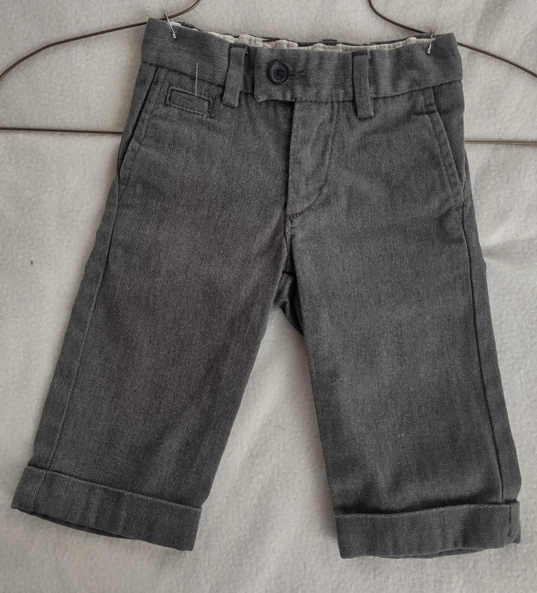 Baby Gap dress pants twill gray w/cuff - size 6-9 Months