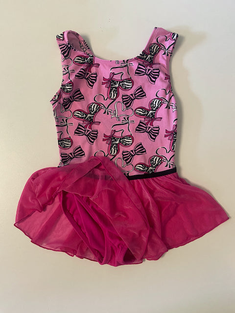 Jaques Moret leotard 4-6 built in skirt pink - size 4T/4