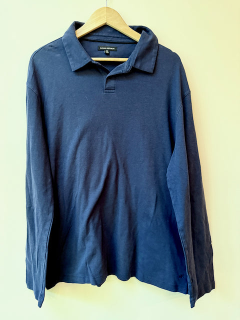 Banana Republic XXL solid navy polo shirt - size Mens XL