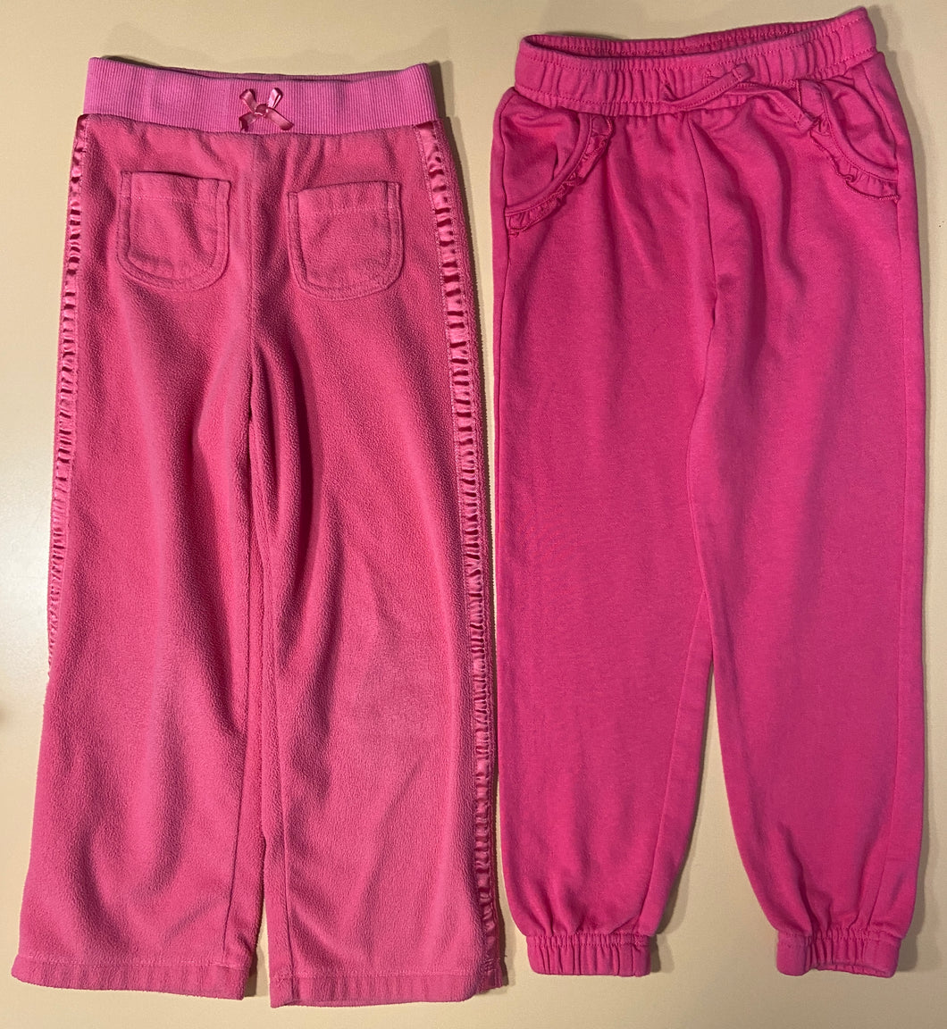 Pink sweatpants 365kids Carter's fleece wide leg - size 5T/5