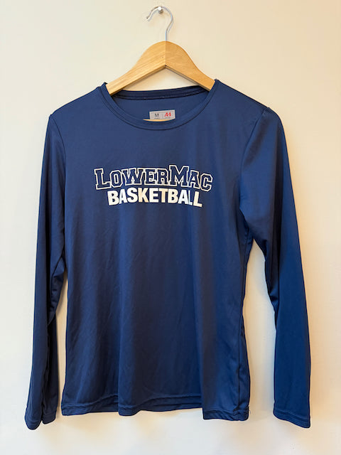 Lower Mac Basketball navy shirt spirit wear - size Women M (8-10)