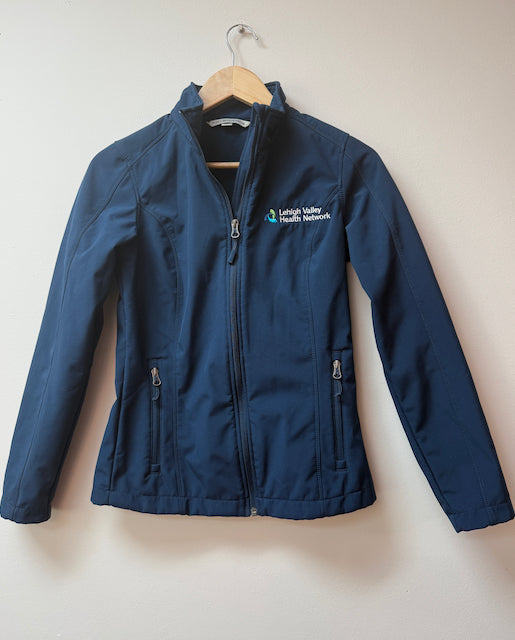LVHN logo jacket navy full zip coat XS blue - size Women XS (0-2)