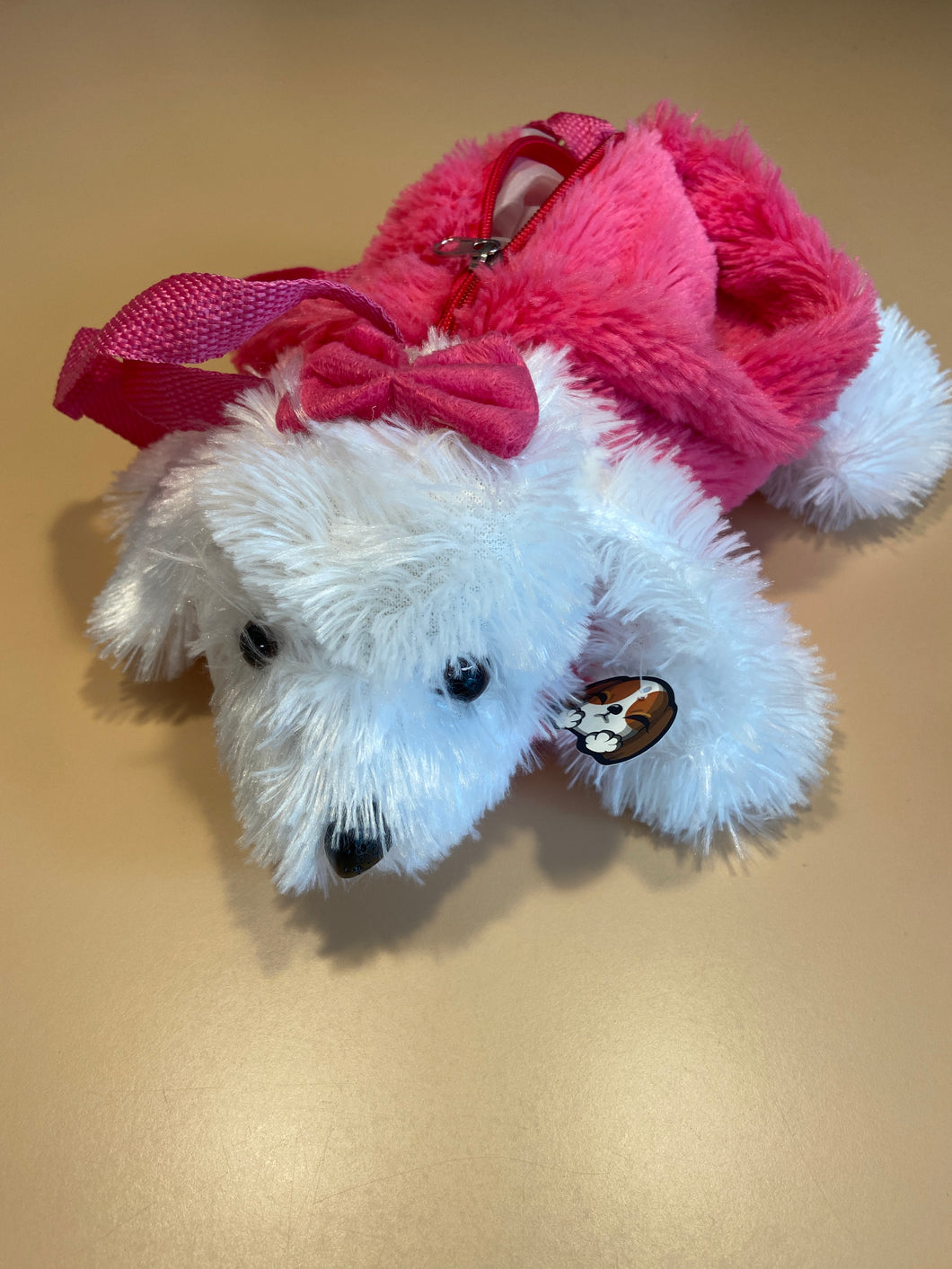 Puppy shoulder bag Zipper white dog