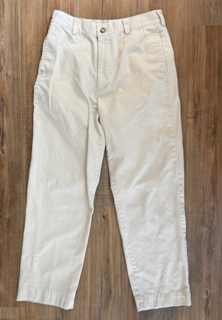 Banana Republic 8 R pant khaki flat front beige - size Women M (8-10)