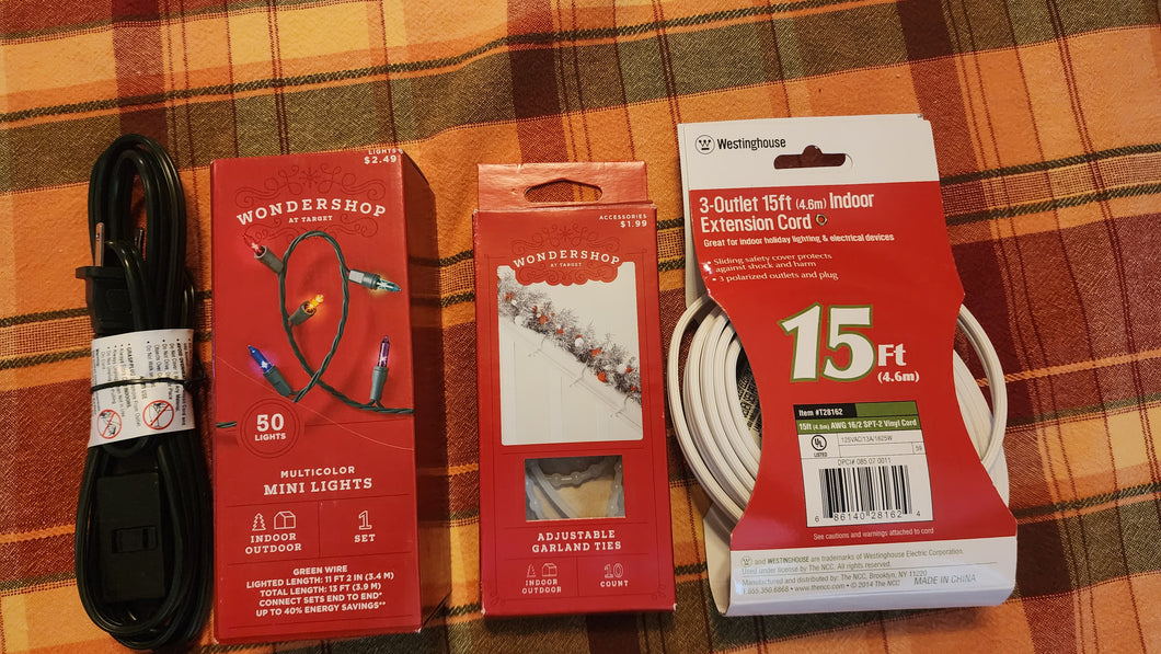 Extension cords Lights, garland ties