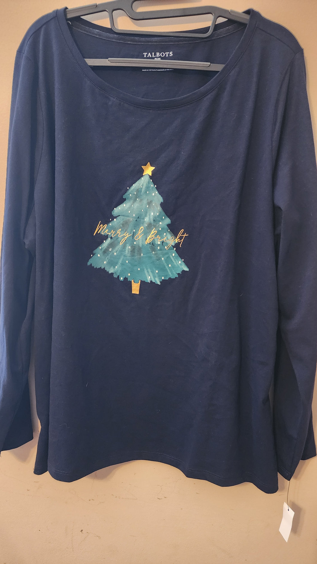 NWT 2x talbots Navy tshirt, long sleeve - size Women XXL (20-22)