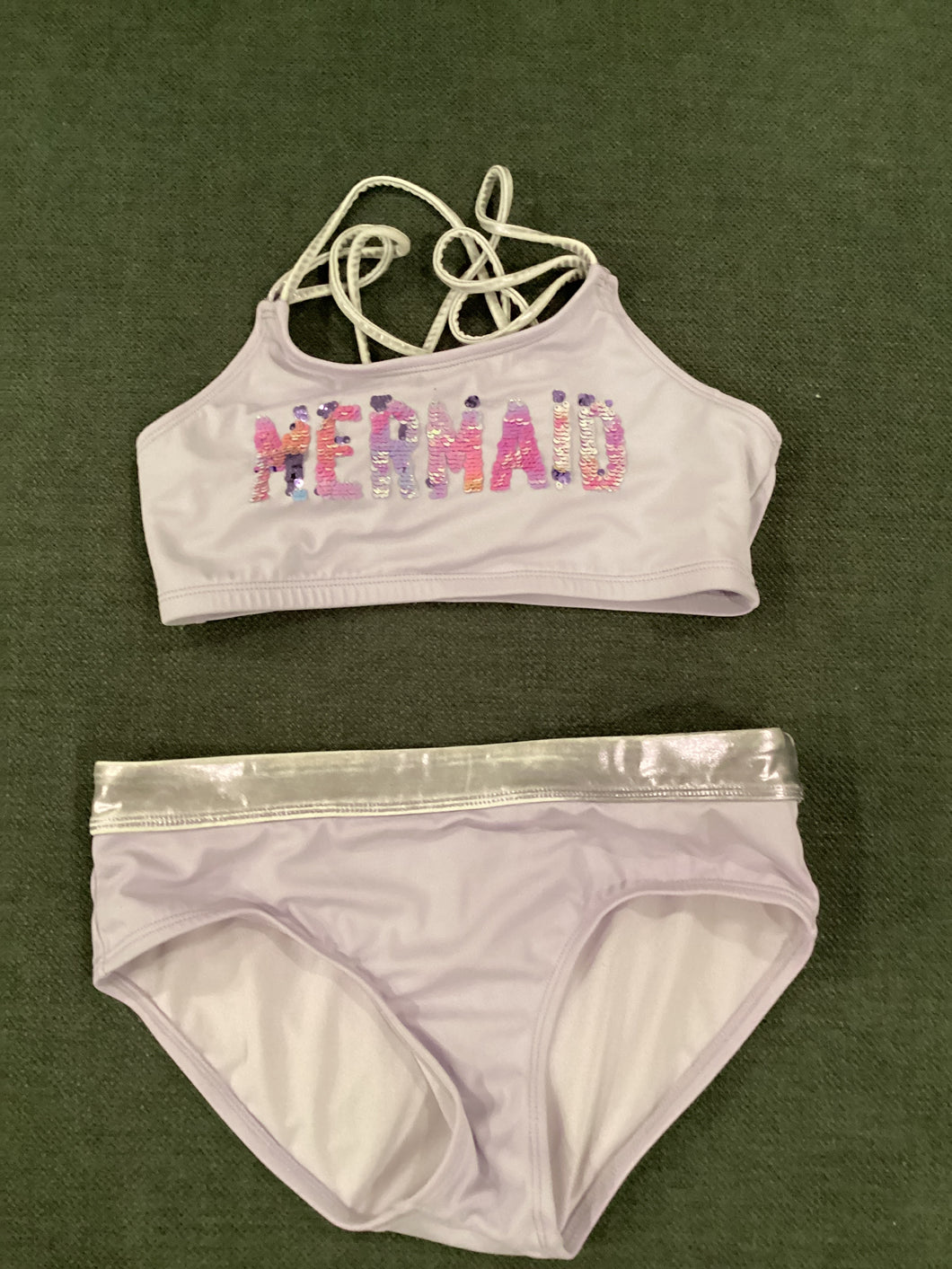 Justice purple mermaid Bikini - size Kids 14