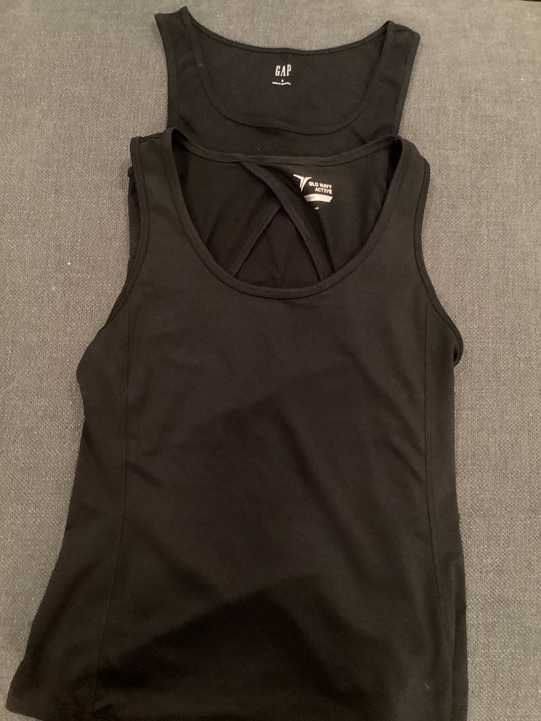 Two black tank tops - size Junior Girls S (3-5)