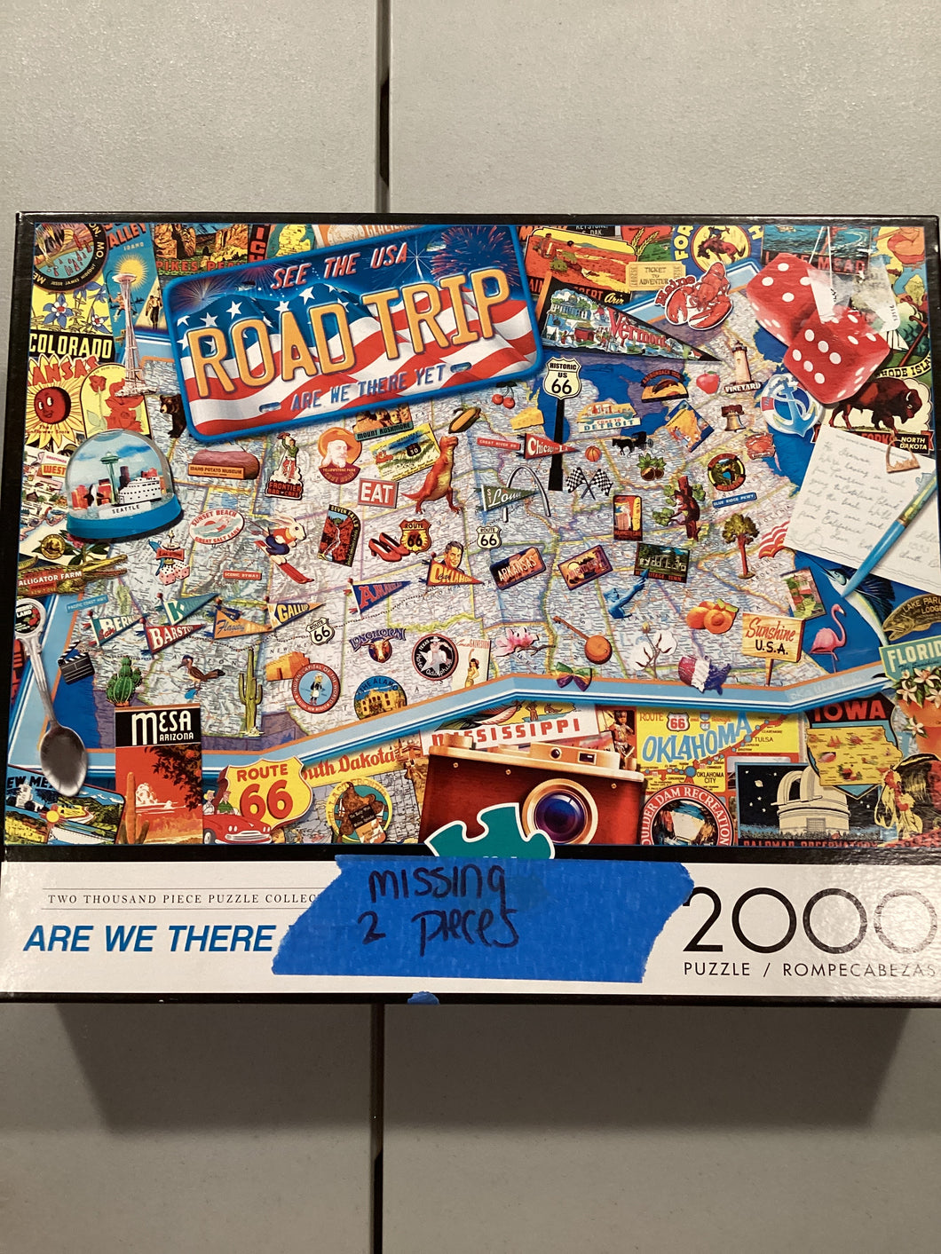 2000 Piece Road trip Puzzle - missing 2 piece