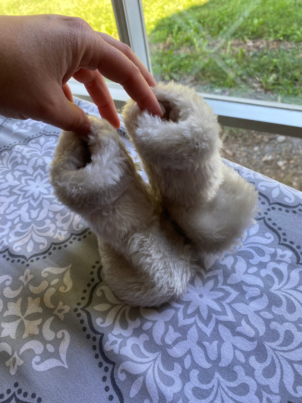 Light Gray furry boots - size Shoes-Baby 0-2