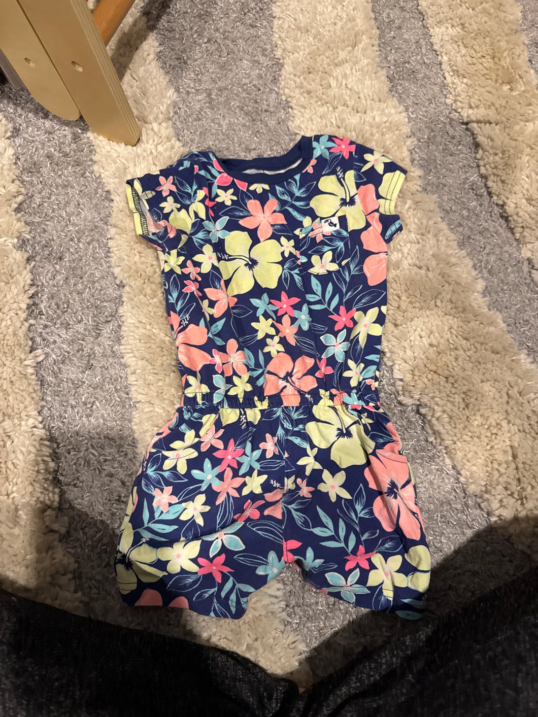 Navy floral romper - size 24 Months