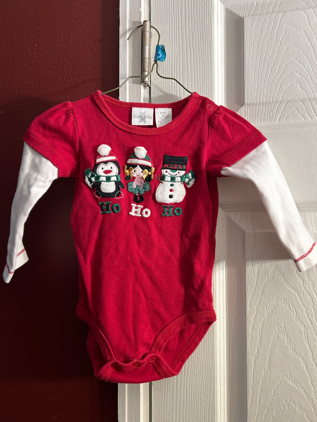 Christmas Onesie Penguin/Snowman/Girl - size 12 Months