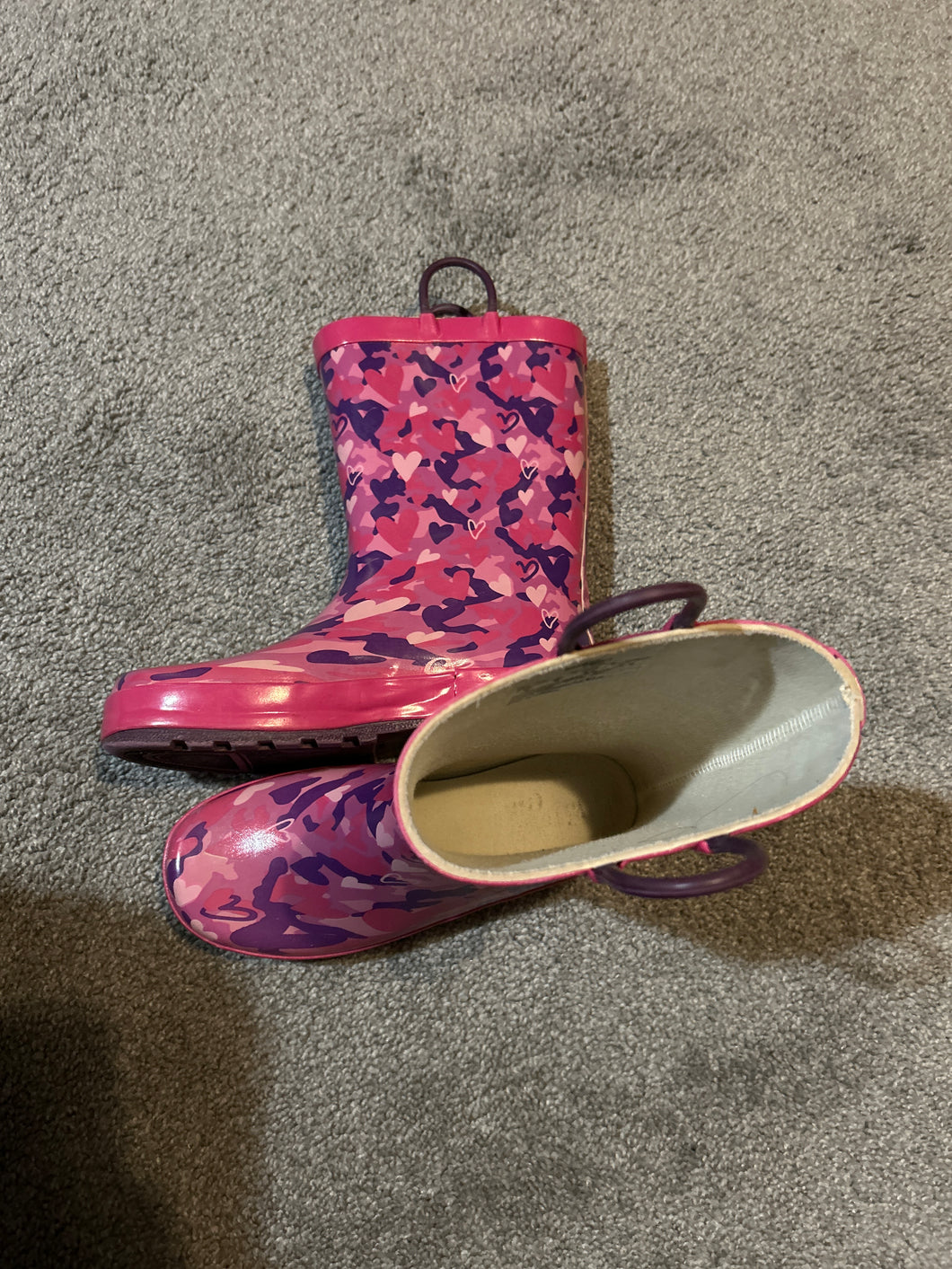 Western Chief Pink Camouflage Rain - size Shoes-youth  3