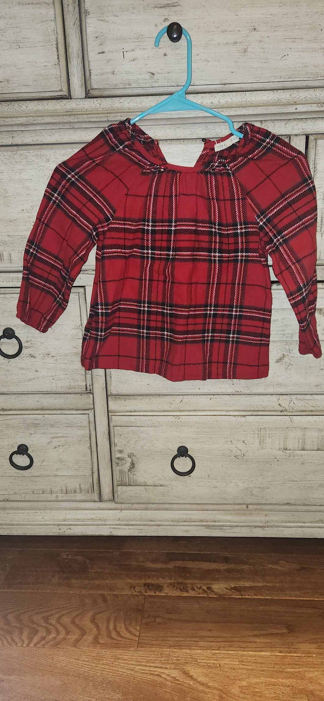 Copper Key Plaid red shirt - size Kids 6