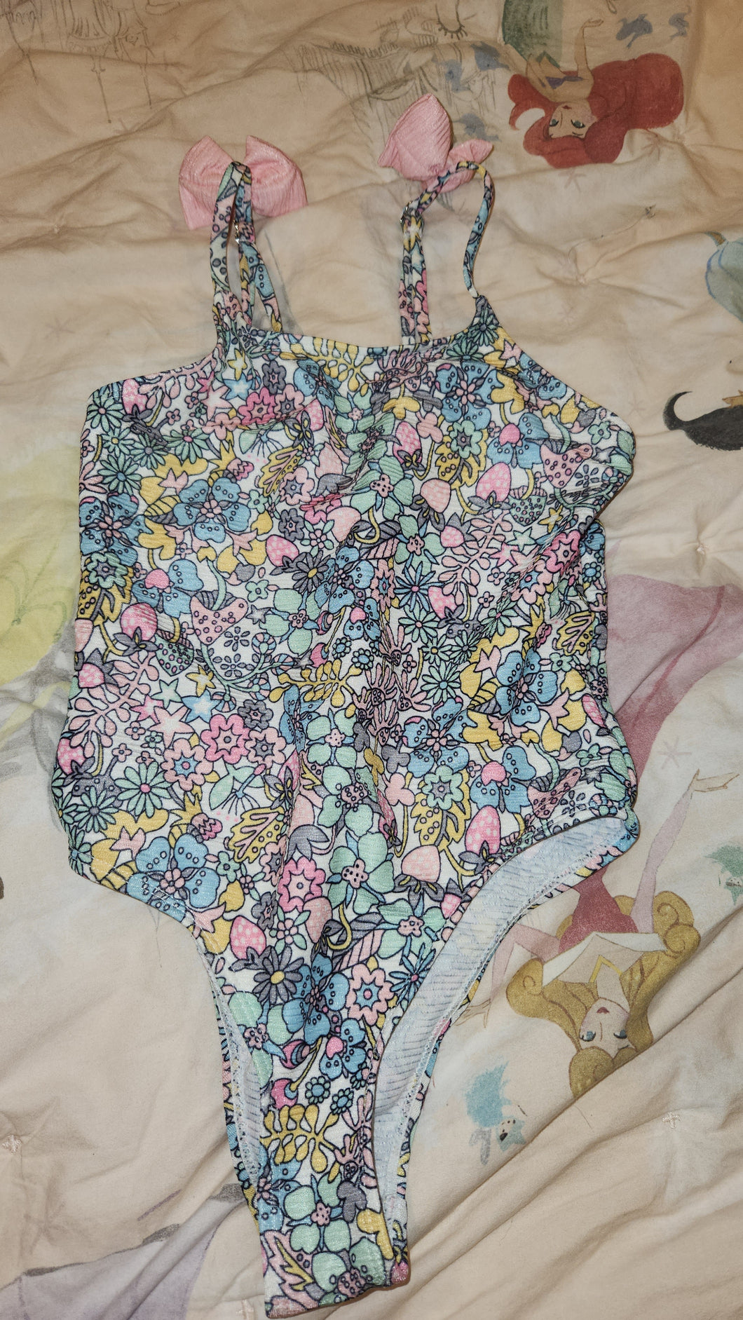 Shein Pastel,floral swimsuit - size Kids 7