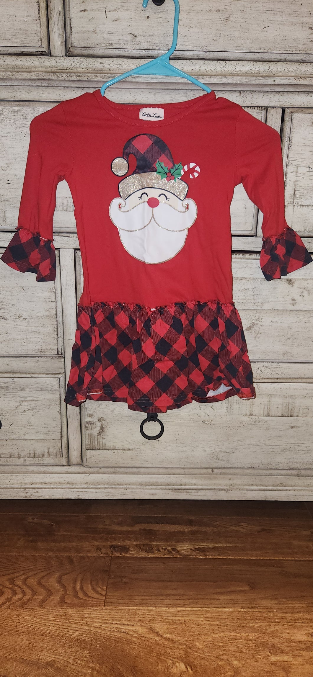 Little Lass Santa dress - size Kids 6