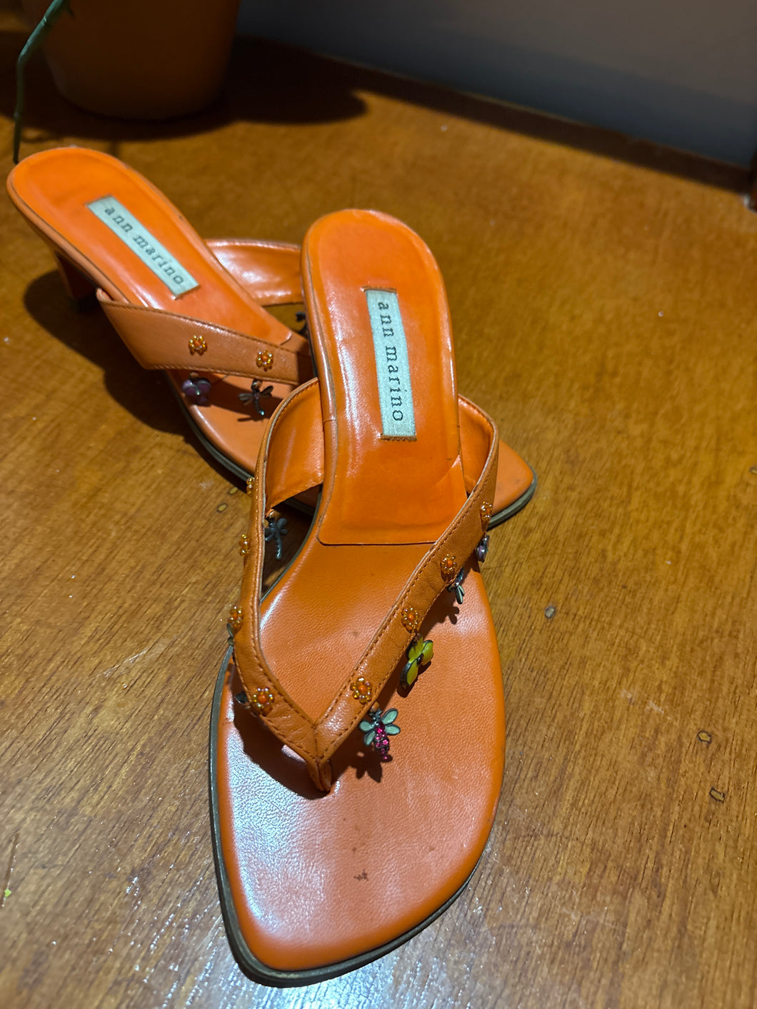 Ann Marino orange Sandals - size Shoes-Womens 7