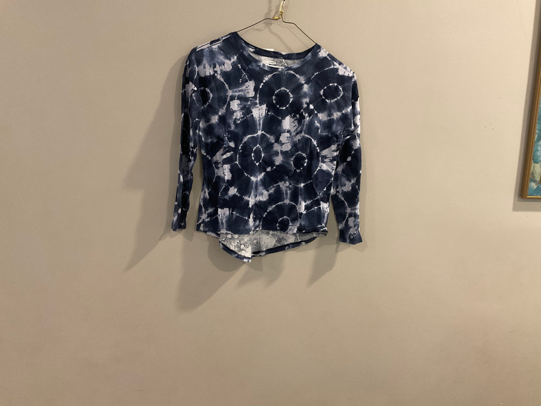 Old Navi long sleve Top mandala blue - size Junior Girls M (7-9)