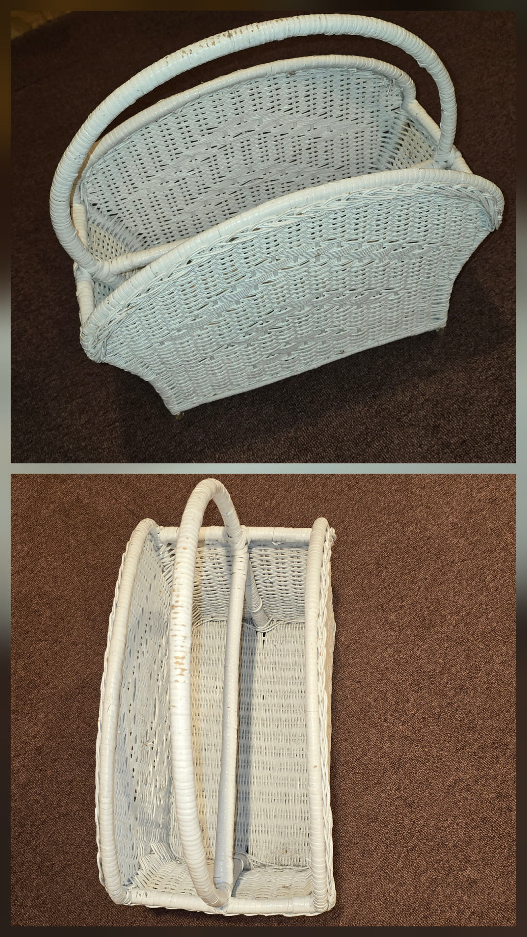 Basket, Wicker Holds books/magazines