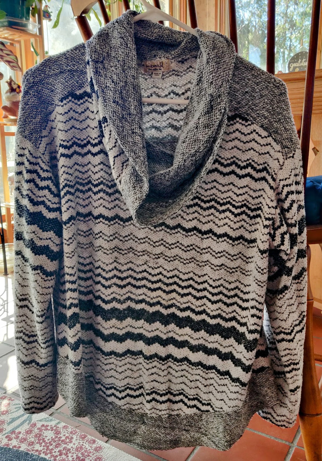 One World Grey Patterned Sweater - size Women L (12)