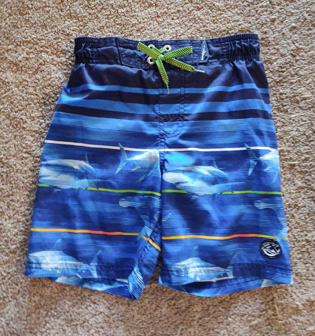 ZX Blue Shark Swim Trunks - size Kids 6
