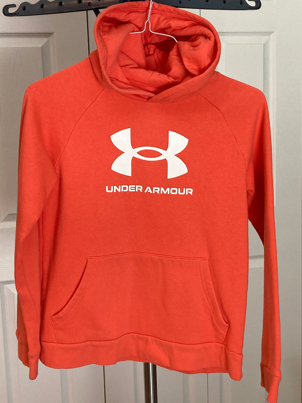 Under Armour light orange/peach hoodie - size Kids 14
