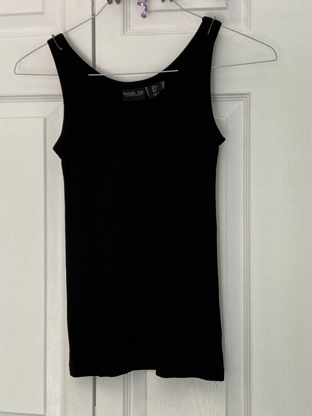 Rachel Zoe blk ribbed neck tank - size Junior Girls S (3-5)
