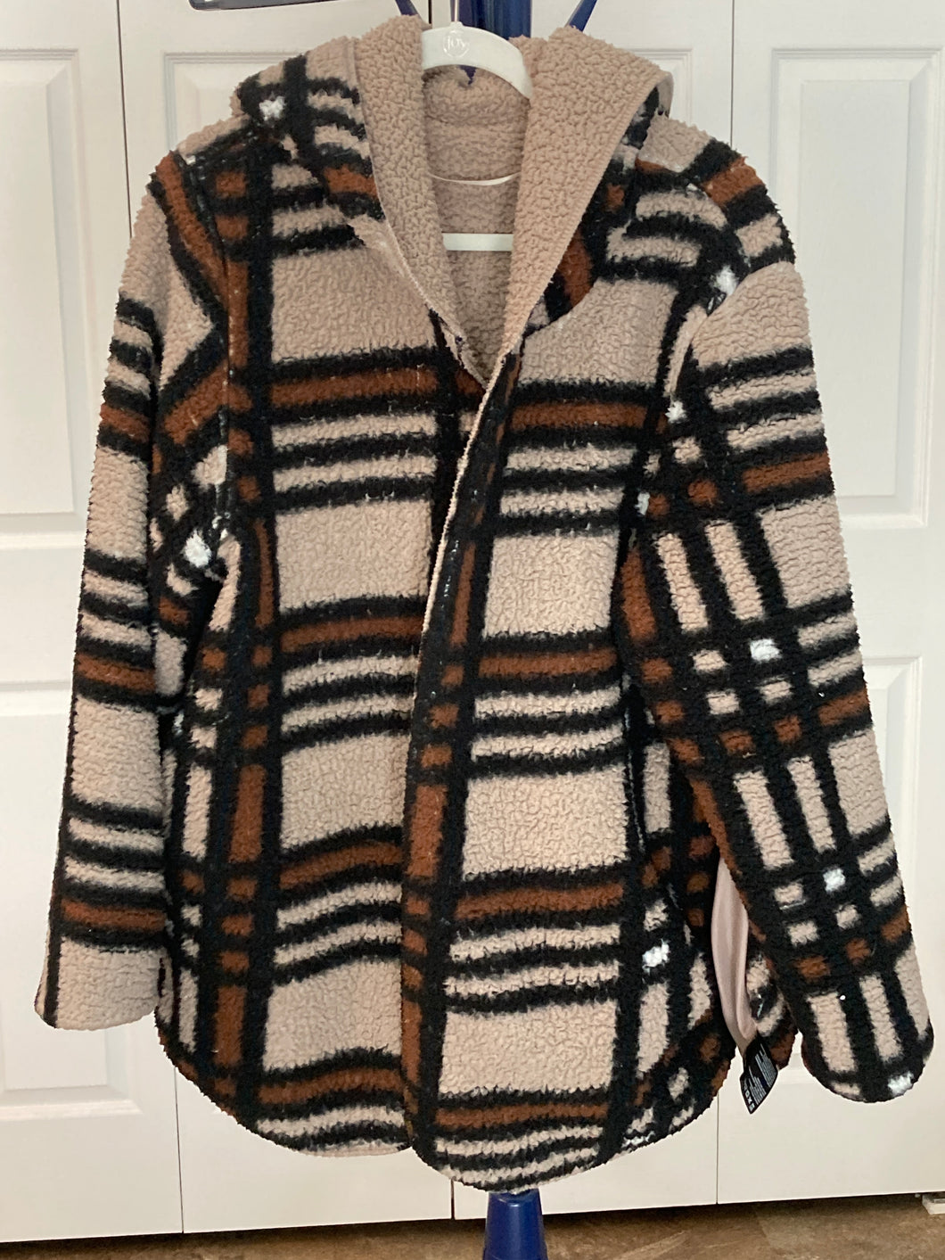 Weatherproof reversible brown/beige shawl jacket - size Women L (12)