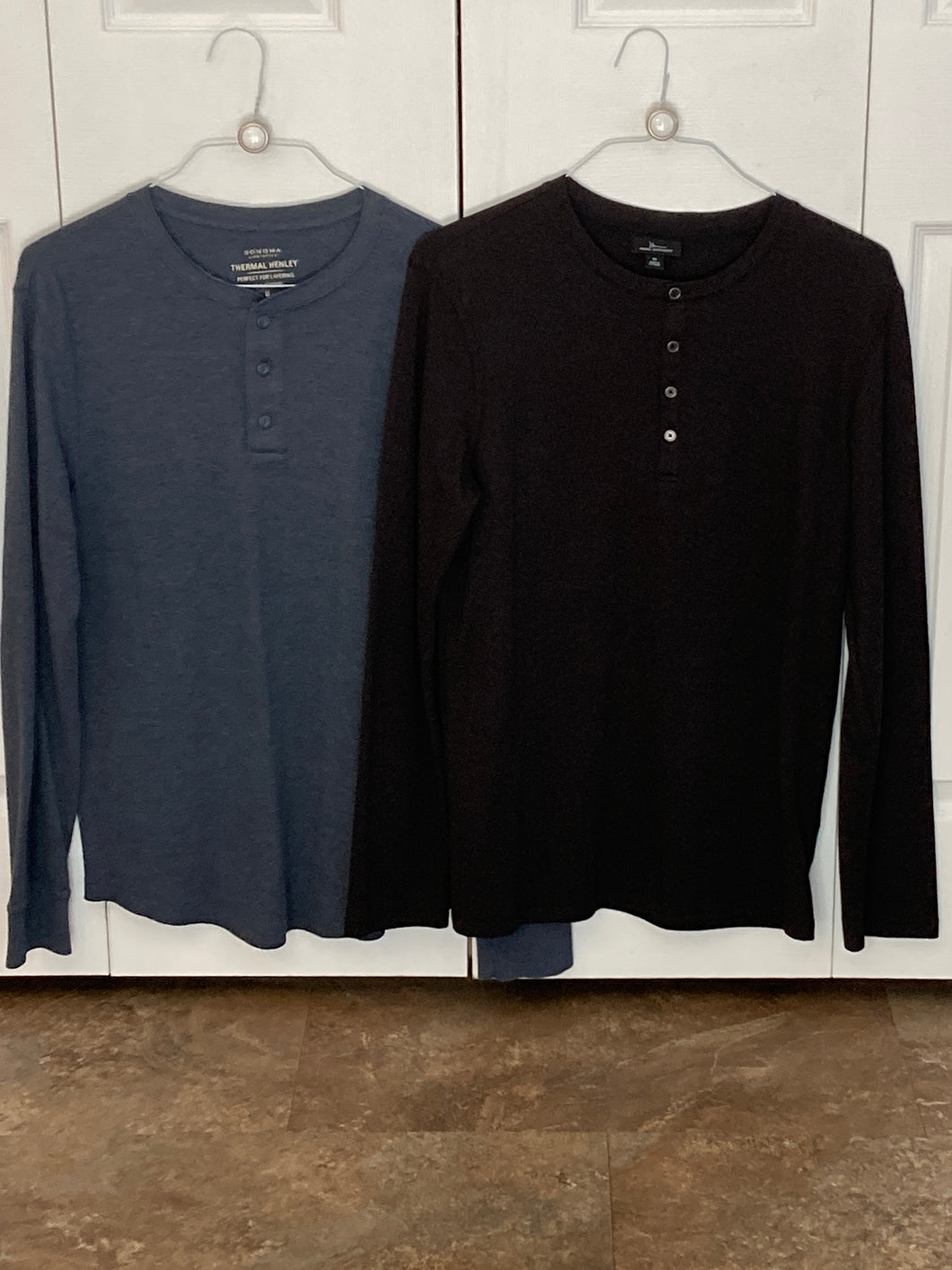 Sonoma & Marc Anthony LS shirts blk & navy - size Mens M